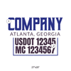 truck door decal with USDOT, MC