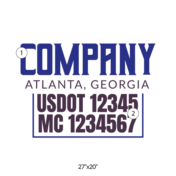 truck door decal with USDOT, MC