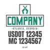 truck door decal with USDOT, MC