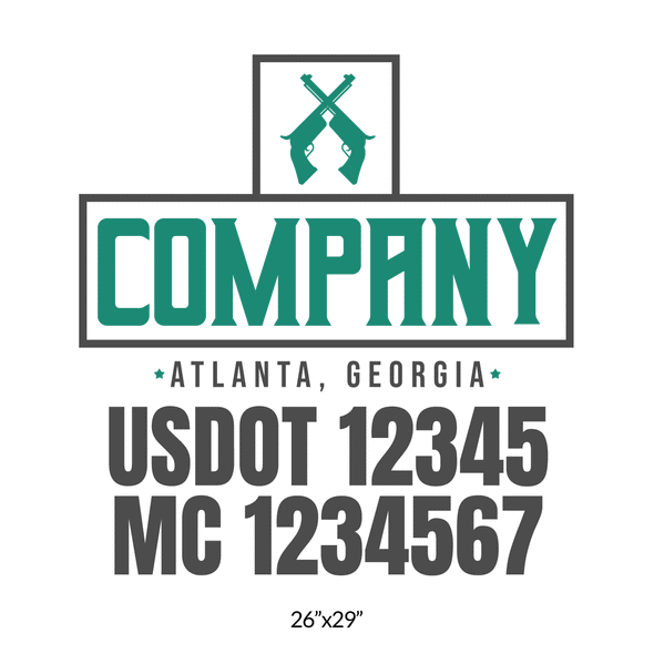 truck door decal with USDOT, MC