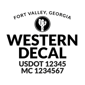 truck door decal with USDOT, MC