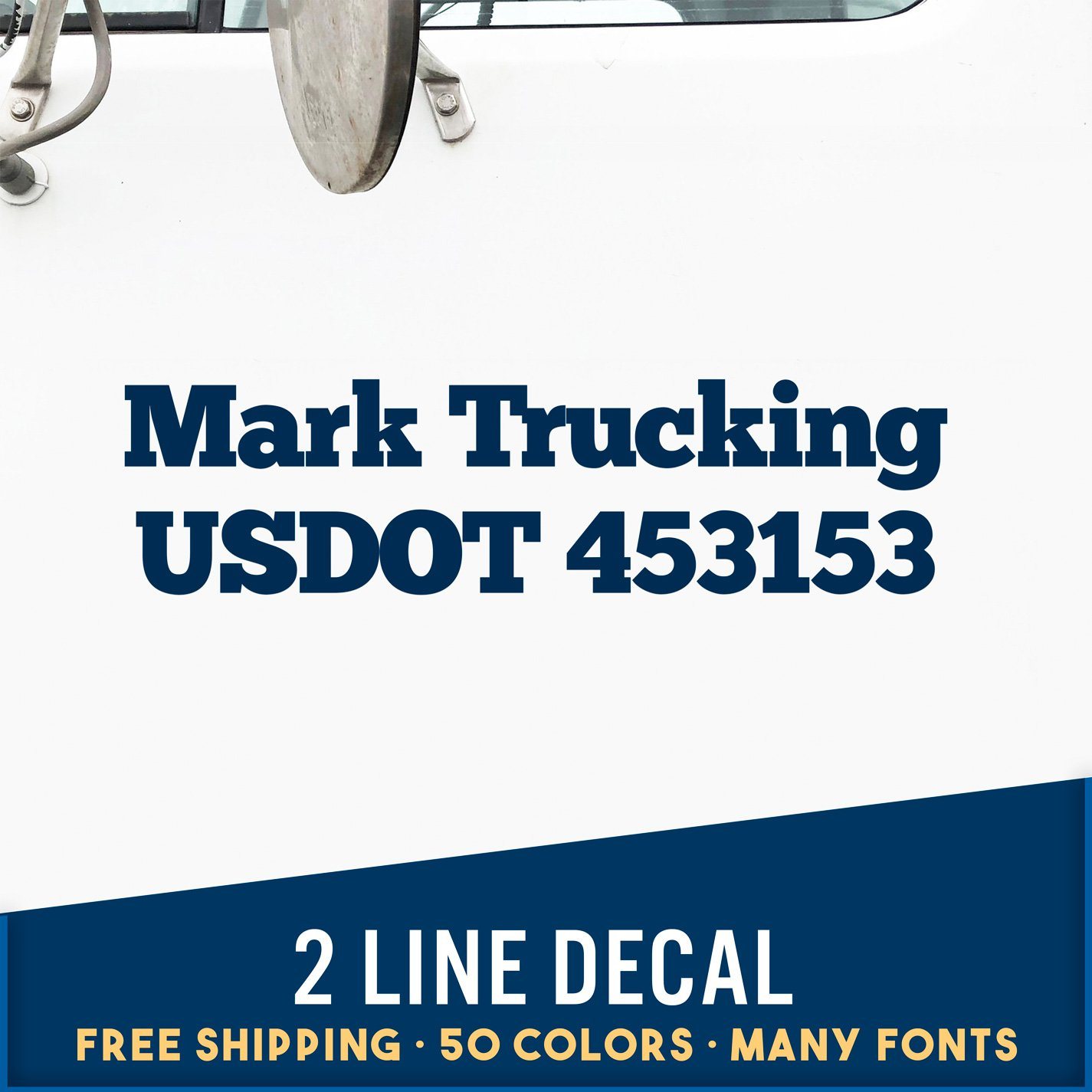 Line Sticker Truck 2 Line Truck Decal (Set of 2) – USDOT TRUCK LETTERING
