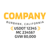 truck door decal with USDOT, MC, GVW