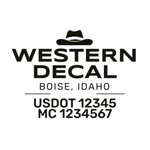 truck door decal with USDOT, MC