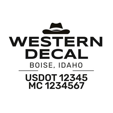 truck door decal with USDOT, MC