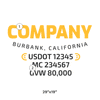 truck door decal with USDOT, MC, GVW