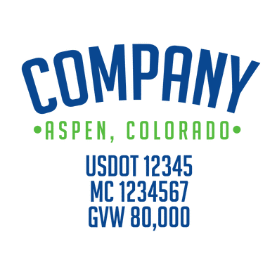 truck door decal with USDOT, MC, GVW