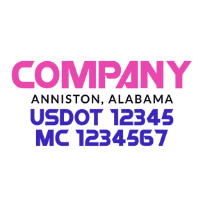 truck door decal with USDOT, MC