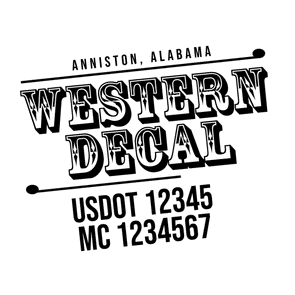 truck door decal with USDOT, MC