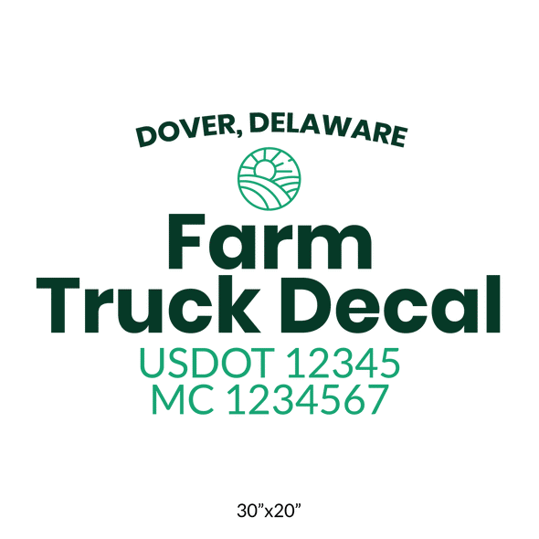 truck door decal with USDOT, MC