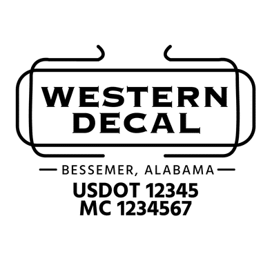 truck door decal with USDOT, MC