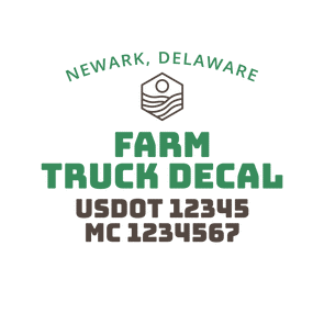 truck door decal with USDOT, MC