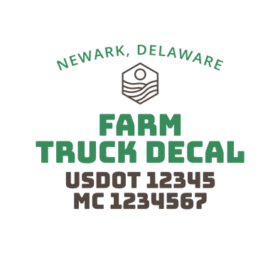 truck door decal with USDOT, MC