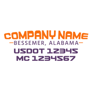 truck door decal with USDOT, MC
