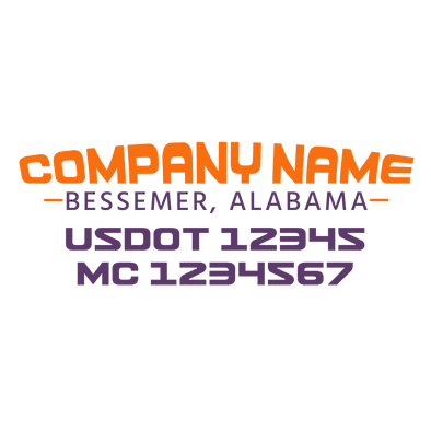 truck door decal with USDOT, MC