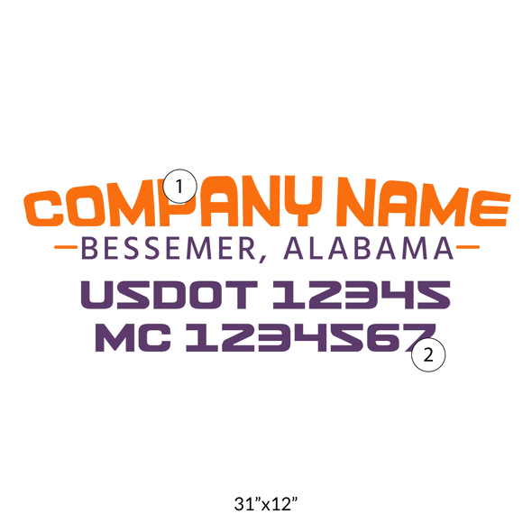 truck door decal with USDOT, MC