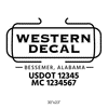 truck door decal with USDOT, MC
