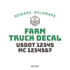 truck door decal with USDOT, MC