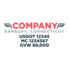 truck door decal with USDOT, MC, GVW