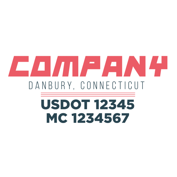 truck door decal with USDOT, MC