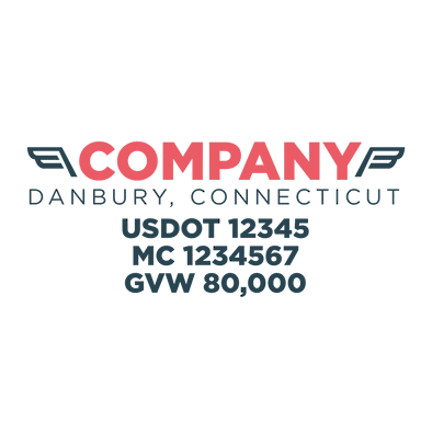 truck door decal with USDOT, MC, GVW