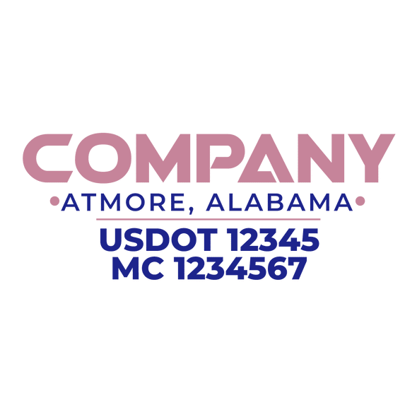truck door decal with USDOT, MC
