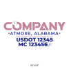 truck door decal with USDOT, MC