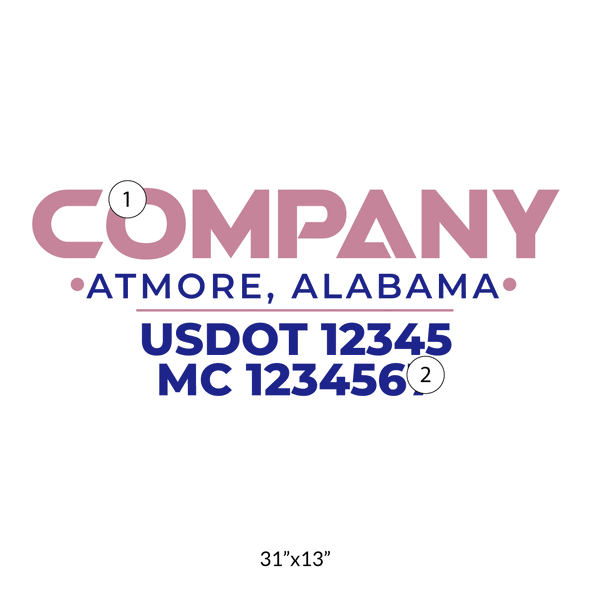 truck door decal with USDOT, MC