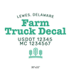 truck door decal with USDOT, MC
