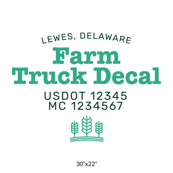 truck door decal with USDOT, MC