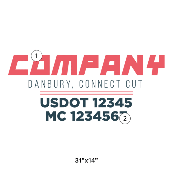 truck door decal with USDOT, MC