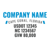truck door decal with USDOT, MC, GVW