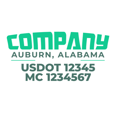 truck door decal with USDOT, MC