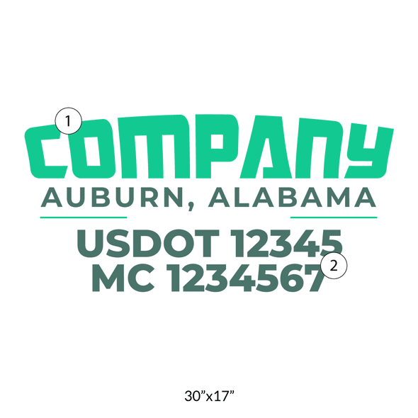 truck door decal with USDOT, MC