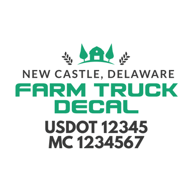 truck door decal with USDOT, MC