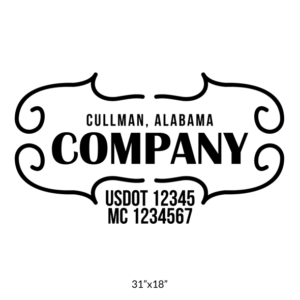truck door decal with USDOT, MC