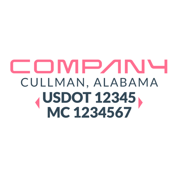 truck door decal with USDOT, MC