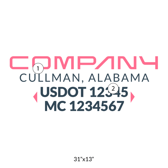 truck door decal with USDOT, MC