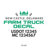 truck door decal with USDOT, MC