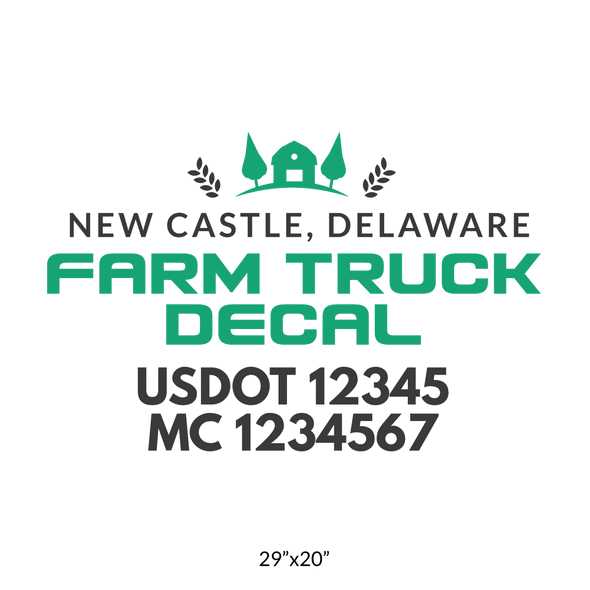 truck door decal with USDOT, MC
