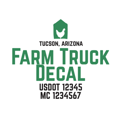 truck door decal with USDOT, MC