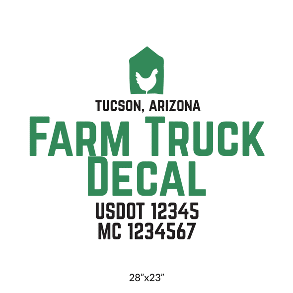 truck door decal with USDOT, MC