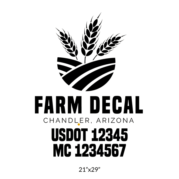 truck door decal with USDOT, MC