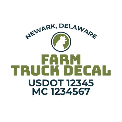 truck door decal with USDOT, MC