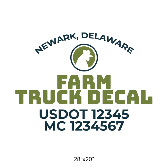 truck door decal with USDOT, MC