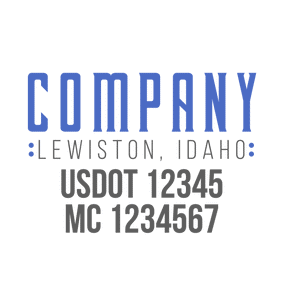 truck door decal with USDOT, MC