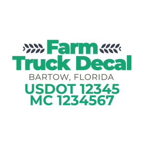 truck door decal with USDOT, MC