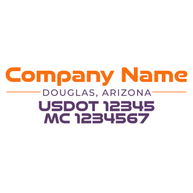truck door decal with USDOT, MC