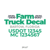 truck door decal with USDOT, MC