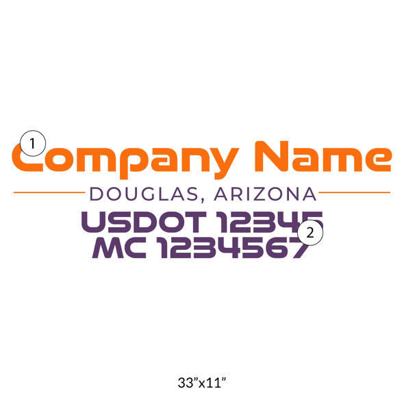 truck door decal with USDOT, MC